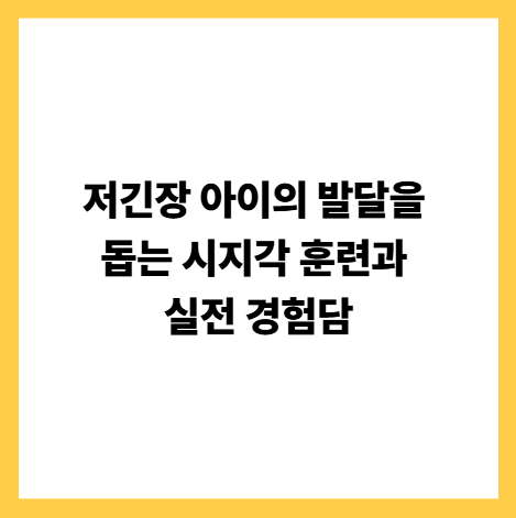 저긴장 아이의 발달을 돕는 시지각 훈련과 실전 경험담